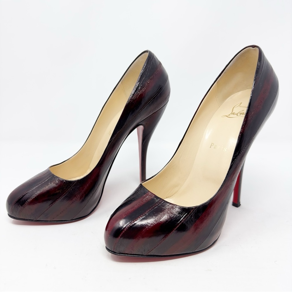 Christian Louboutin Deep Red and Black Stilettos